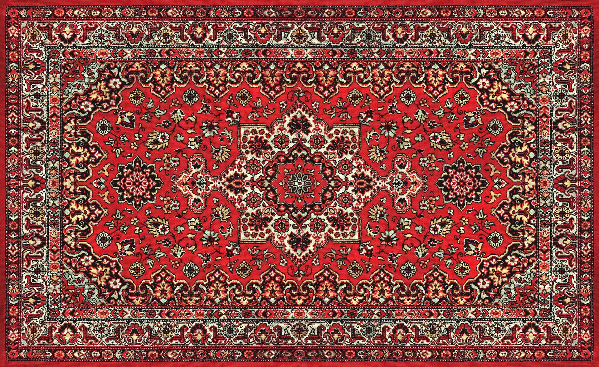 Old Red Persian Carpet Texture, abstract ornament